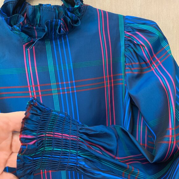 Vintage Yves Saint Laurent Two-Piece Girls’ Taffeta Plaid Outfit - Picture 6 of 12